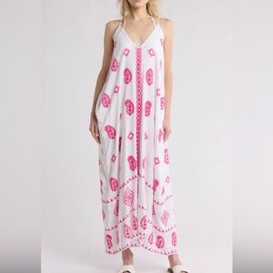 Elan Paisley Pink Embroidery Cover Up